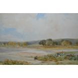 Box containing a quantity of unframed watercolours, landscape and other scenes by E.M Wimperis,