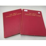 Two red Ideal postage stamp albums containing a collection of British and Colonial stamps, mainly
