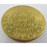 1976 Austrian 1000 gold schilling, 13.5g