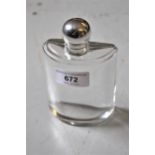 Small Birmingham silver mounted glass perfume / scent bottle, 5.25ins high It is a perfume / scent