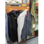 Large box containing a collection of various RAF and airline Captain's jackets including an RAF