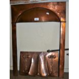 Arts & Crafts hand finished copper fire surround, 30ins high x 22ins wide, together with an Art