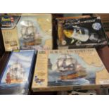Four large model kits including HMS Victory and Apollo space craft