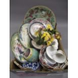 Box containing a quantity of miscellaneous mainly Chinese ceramics, 19th & 20th Century (with