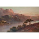 W. Richards, oil on canvas, Scottish loch scene, signed, 12ins x 20ins, unframed