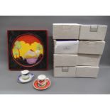 Bradford exchange Clarice Cliff centenary charger ' Etna ' in original box, together with eight