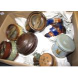 Two boxes containing a large collection of various Silicon, stoneware, Carlton ware and other