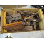 Trunk containing a quantity of various woodworking tools