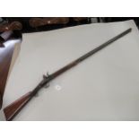 Osborn & Gundy, London, good quality 19th Century flintlock single Damascus barrel sporting rifle