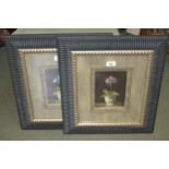 Three pairs of framed botanical prints