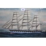 G. Milton Norris, two signed gouache paintings, profile studies of sailing vessels, one signed and