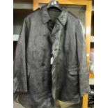 Original World War II German Navy U-boat Kriegsmarine leather jacket with original woollen lining