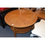 Mid 20th Century teak Nathan Cog table, 34ins diameter