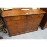 19th Century walnut chest of two short drawers over three long graduated drawers with original
