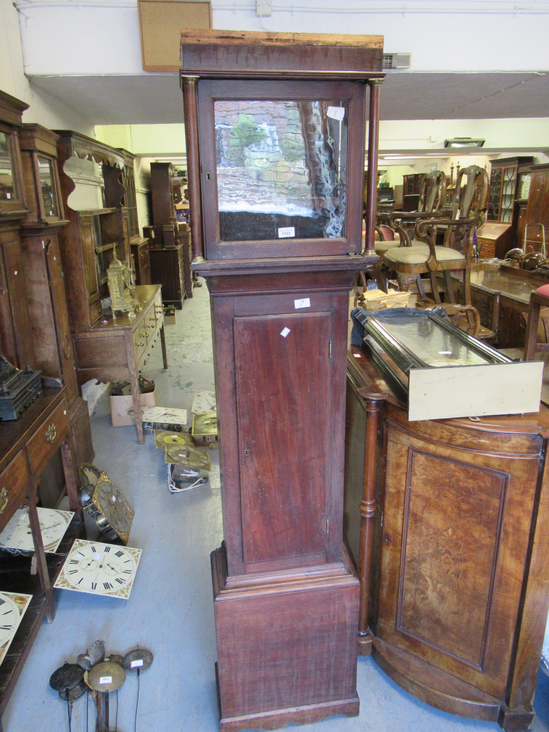 Group of three various George III longcase clock cases