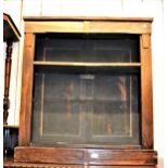 19th Century rosewood dwarf open bookcase, 33ins wide (at fault) together with a small oak chest