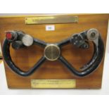 Original vintage RAF Avro Shackleton control column yoke, mounted on an Air Cadet interest