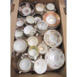 Quantity of 19th Century English cups and saucers a good portion of the cups and saucers are damaged
