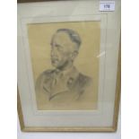 World War II period pencil portrait of Nazi party Reichssportfuhrer and SA leader Hans Von