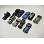 Group of ten various Dinky diecast metal playworn model vehicles