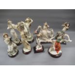 Group of eight Florence-Guiseppe Armani resin figures