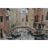 John Yardley, signed watercolour, a Venice backwater, 9ins x 11ins In good condition, no fading or