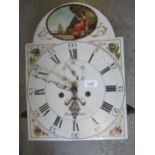 George III arched painted eight day longcase clock movement by Thomas Legg of Bletchingley, together