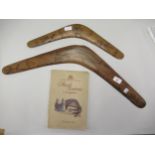 Australian Sydney Bridge commemorative boomerang, together with official souvenir programme, ' The