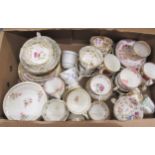 Quantity of 19th Century English cups and saucers most are damaged or repaired