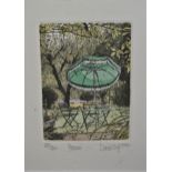 David Suff, pair of artist signed Limited Edition coloured etchings, garden scenes entitled '