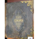 Large 19th Century gilt metal mounted leather bound family bible