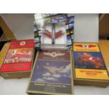 Three Texaco American model aircraft together with a Franklin Mint boxed aircraft model