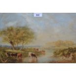 Watercolour, cattle in a landscape, bearing signature Copley Fielding, together with six other