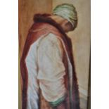 Pre-Raphaelite school, watercolour study of a priest wearing a fur trimmed robe and jewels,