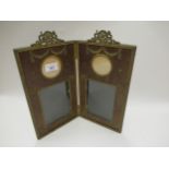 19th Century French birds eye maple ormolu mounted folding photograph frame 31cm high x 33cm wide