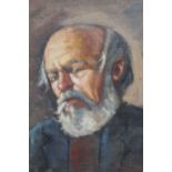 20th Century Continental oil on canvas, portrait of a bearded gentleman, indistinctly signed, 17.