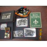 1950's girl guides Camp hat, together with miscellaneous, related badges and photograph albums,