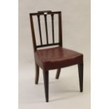 Set of six 19th Century mahogany dining chairs in George III style, the carved and moulded splat