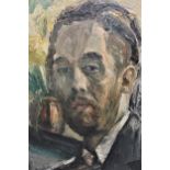 Ronald Ossory Dunlop, oil on canvas, self portrait, signed 19.5ins x 15.5ins, framed Good