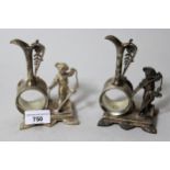 Pair of Reed & Barton American silver plated table napkin holders, in the form of sailor boys