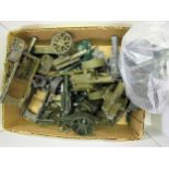 Quantity of various diecast metal model military artillery guns (at fault) Various playworn