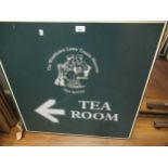 'The Wimbledon Lawn Tennis Museum Tea Room ' sign, with associated photograph, 29.5ins square Made
