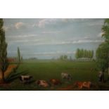 A. Verhelsh, 20th Century oil on canvas, cows grazing in a field, signed and dated 1943, 19.5ins x