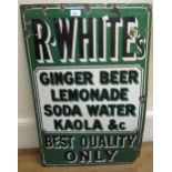 20th Century enamel advertising sign for R. Whites, 30ins x 20ins (some losses)