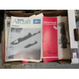 Box containing 150+ assorted Aircraft Profile magazines