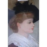 Pastel heightened in white, head and shoulder portrait of Miss Henrietta de Walden, 8.5ins x 6.5ins,