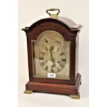 Early 20th Century mahogany bracket clock, the silvered dial with chime silent and advance retard