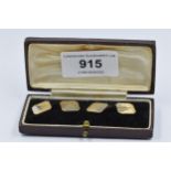 Pair of octagonal two colour 9ct gold cufflinks, 5.6g
