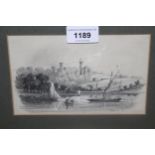 W. Jefferson, pair of small pencil drawings, river landscapes with distant castles, one signed and