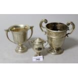 Three various silver trophy cups